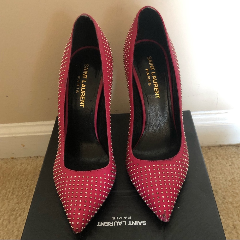 Saint Laurent Studded Pink Pump